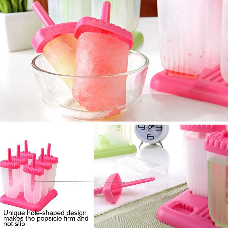 Ice Cream Mold Reusable Popsicle Mold With Sticks Kids Ice Cube Diy Tools Cell Lolly Mould Summer Gadget