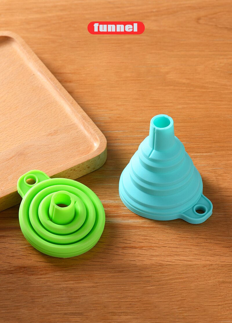 3 pcs/lot Home Mini folding telescopic long neck funnel household liquid dispensing mini funnel Kitchen Tools