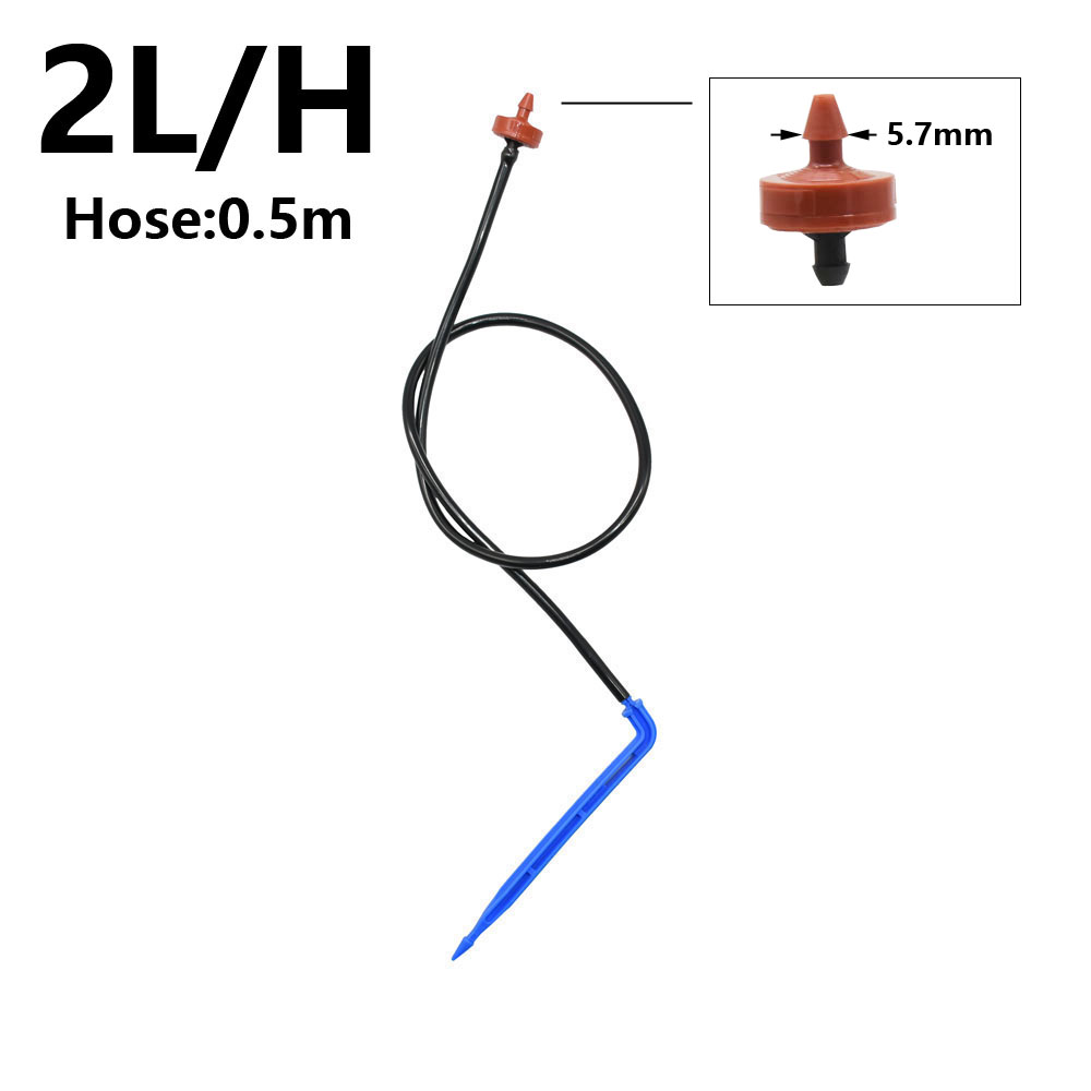 impostato di irrigazione a goccia con freccia curva in vaso per serra dispositivo di gocciolatore di compensazione della pressione muslimata 3/5mm connettore per tubo flessibile a 1/2/4 gareggiare: bianca