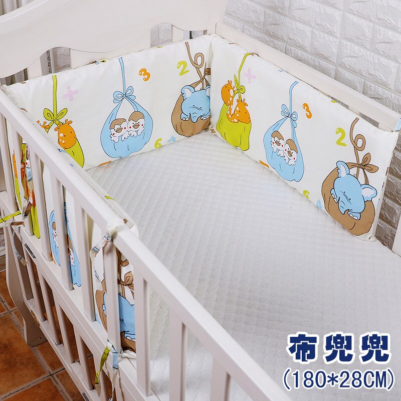 1 pc bomuld baby seng kofanger værelse indretning tegneserie mønster krybbe kofanger nyfødte krybbe beskytter spædbarn barneseng sikkerhedsskinner til børneværelse: Bu dou dou