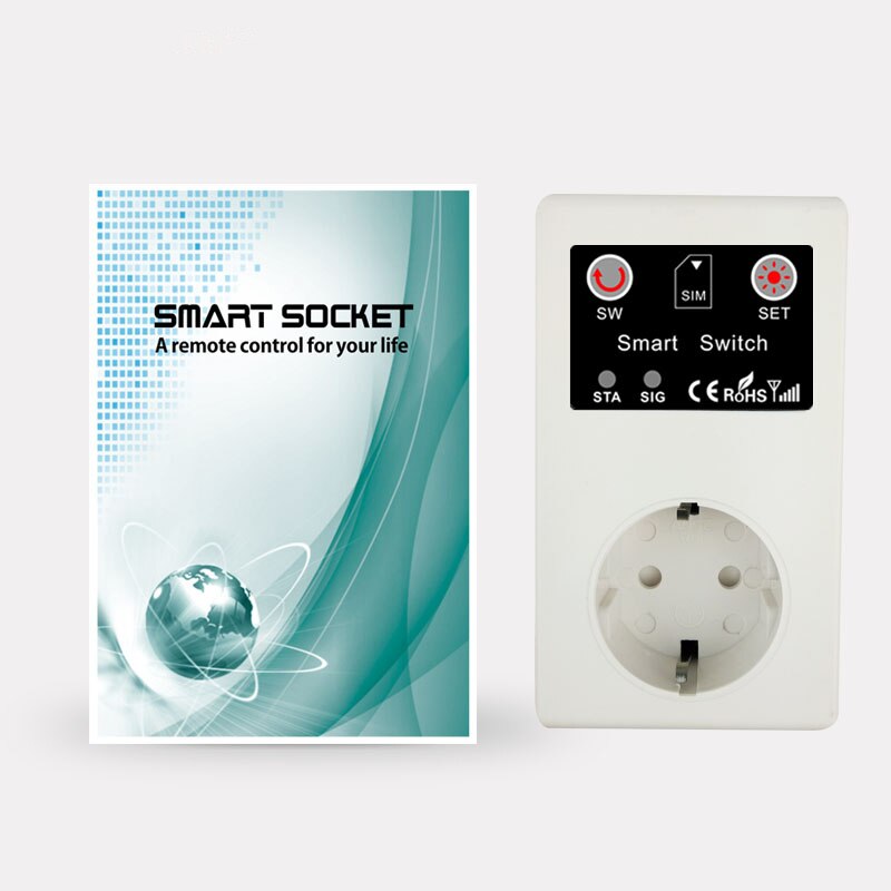 16A GSM SMS Smart Power Socket Outlet Temperature Sensor Controller Plug Intelligent Relay Switch Home Automation Remote Control