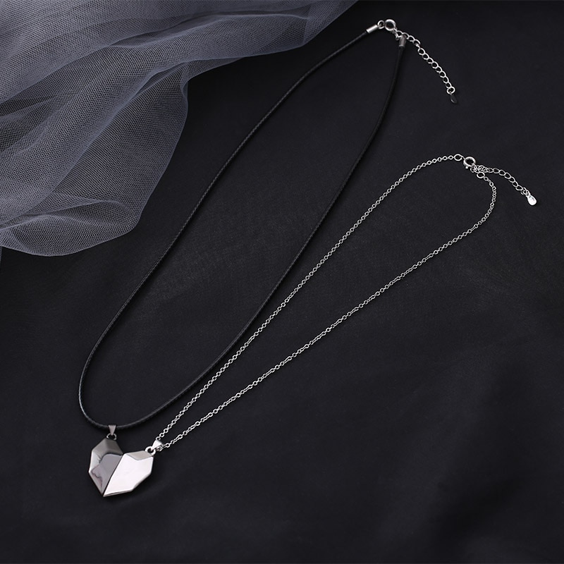 2 stk ønskesten magnetiske par armbånd halskæder til kvinder mænd elskere attraktivt hjerte vedhæng magnet armbånd halskæde
