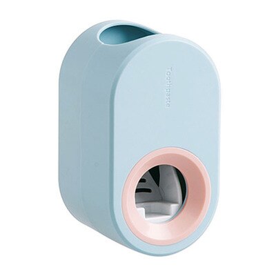 Toothpaste Squeezer Set With Toothbrush Holder Adhesive Automatic Toothpaste Dispenser For Kid Adult Bathroom badkamer accessory: Sky blue 01