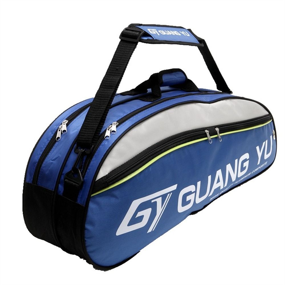 Big Capacity Badminton Racket Bag Single Shoulder 4 To 6 Racquet Tennis Racket Bag Nylon Double Handle Shuttlecock Bag: Yellow
