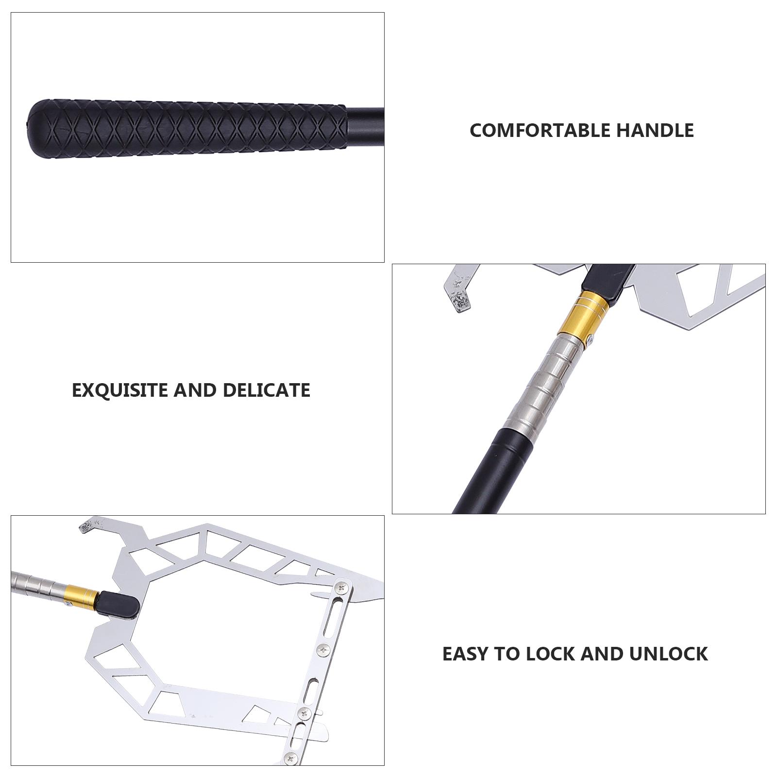 Telescopic Boat Hook 40cm to 140cm Stainless Steel Marine Grade for Tying Ropes Unlock Portable Ship Accessories