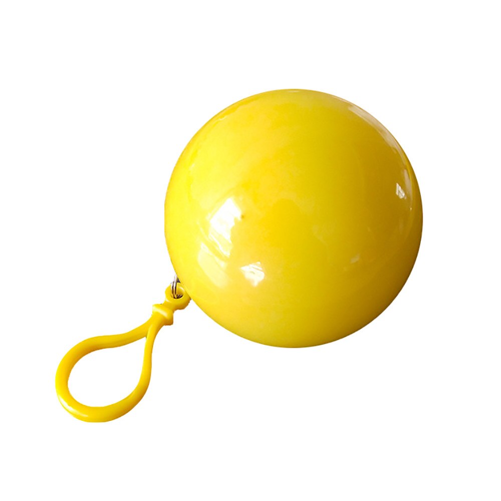 Convenient Portable Rain Ponchos Ball Adults Child Disposable Rainwear Emergency Waterproof Raincoat Colorful Poncho with Hook: Child Yellow