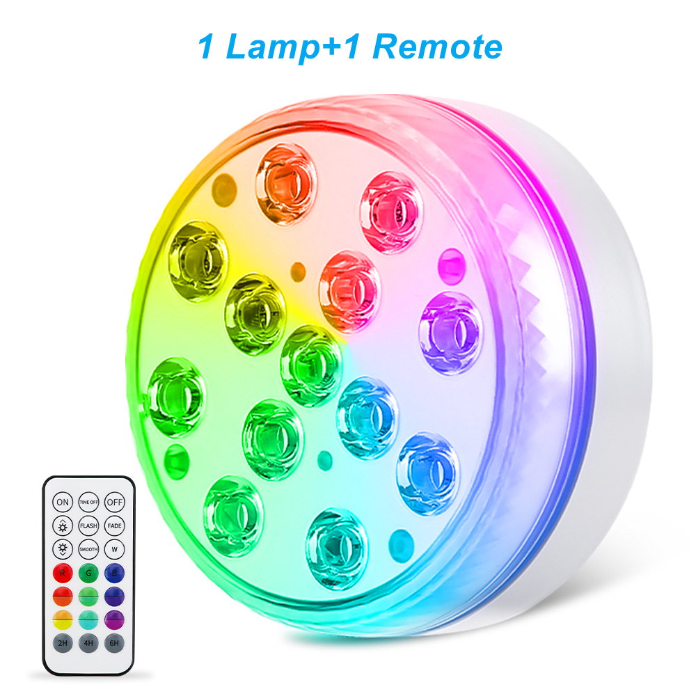 Underwater Pool Lights Waterproof LED Submersible Lights with Remote RGB Bathtub Shower Lights for Fountain Garden Decor: Blue / 6-10W