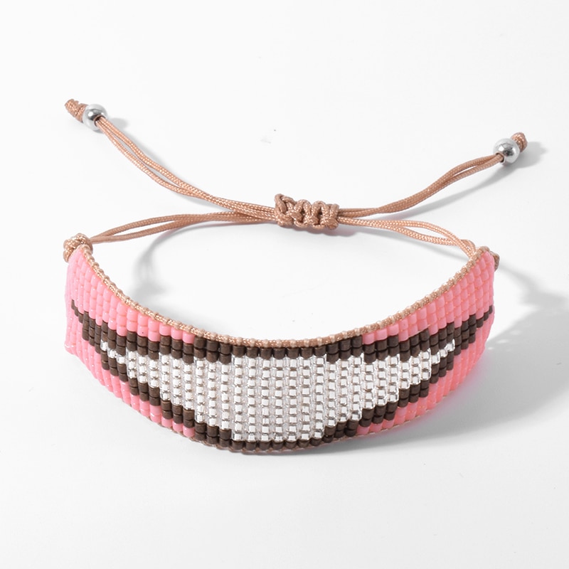 MIYUKI Beads Bracelet Turkish Evil Eye Bracelets Femme Boho Pulseras Mujer Moda Women Jewelry Loom Beads Bileklik: Pink