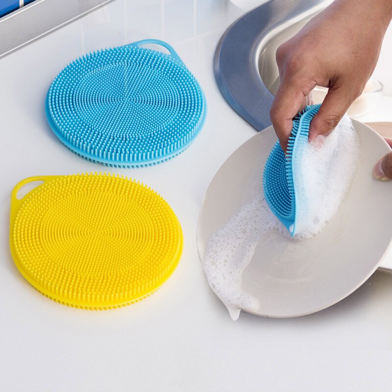 Silicone Wash Dish Brush Multipurpose Antibacterial Cleaning Kitchen Tool Scrubber UND