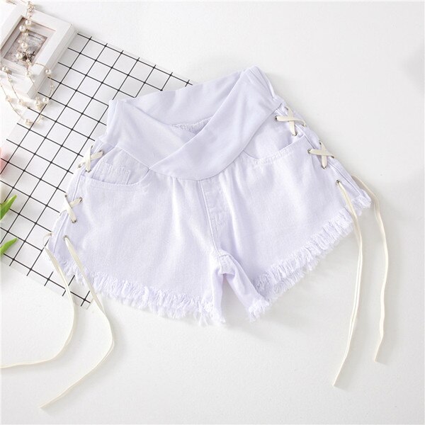Fdfklak barske shorts med lav talje moderskabstøj til gravide gravide kvinder denim shorts sommer m-xxl  f309: Hvid / Xl