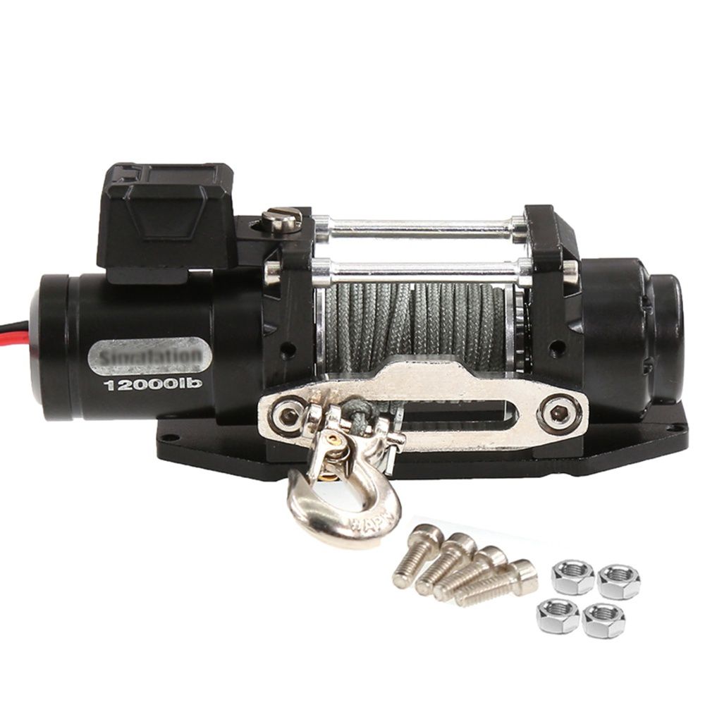 Gesimuleerde Metalen Elektrische Lier voor 1/10 RC Crawler Auto SCX10 Traxxas TRX4 Defender RC4WD D90 D110 TRX6 Verbeterde Onderdelen