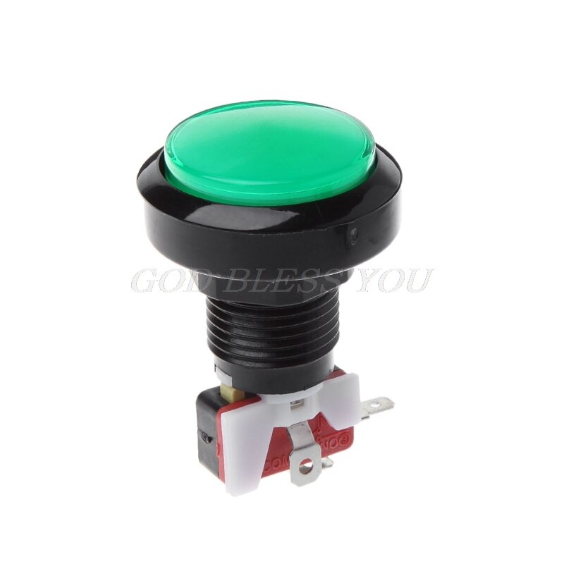 bouton d'arcade poussoir 45mm 12V puissance LED allumé rond Micro commutateur distributeur automatique directe: Green