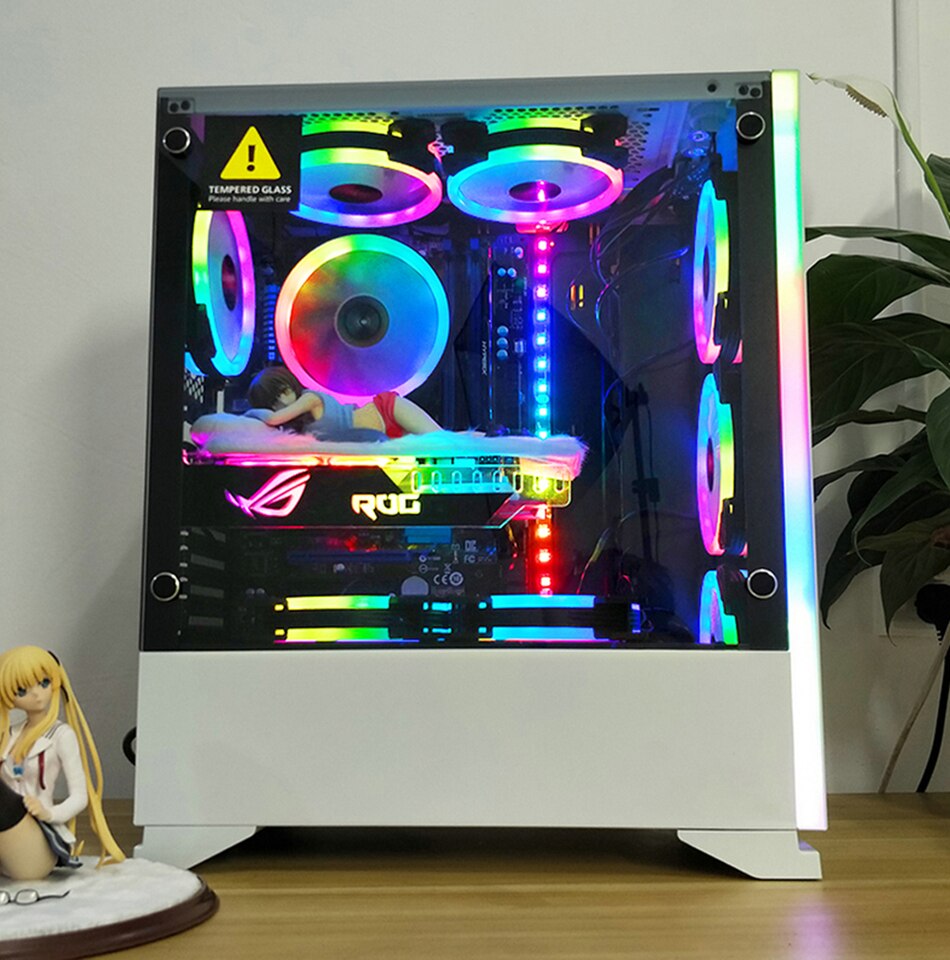 Wovibo-Ventilador RGB de 120mm, enfriador silencioso Argb, Pc, ordenador, 6 pines, 12cm, placa base, sincronización Aura