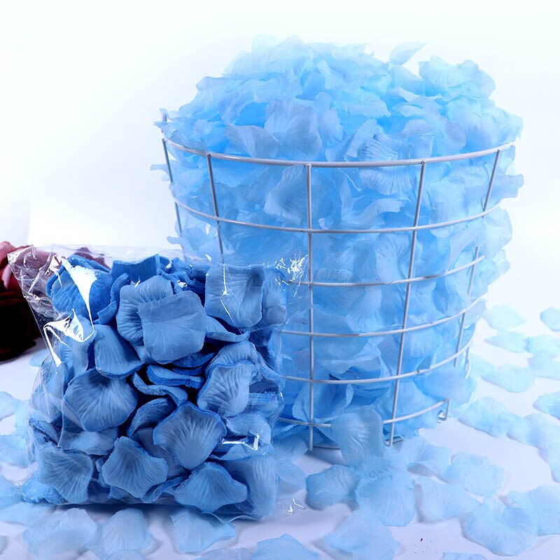 500Pcs/Lot 5*5cm Silk Rose Petals Gold Red 14 Colors Wedding Petale De Rose Mariage Romantic Artificial Rose Flower Petals: 21-Light Blue