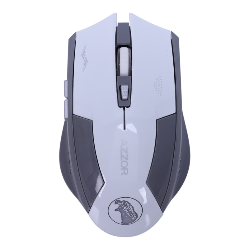 AZZOR Wireless 6D Rechargeable 2400DPI 6 Buttons Optical Pro Gaming Mouse For PC