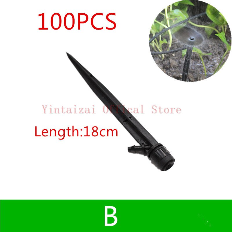 100PCS Adjustable Dripper On Stake For Fruit Tree Watering Garden Irrigation Drip Fittings Water Tools: B   100pcs