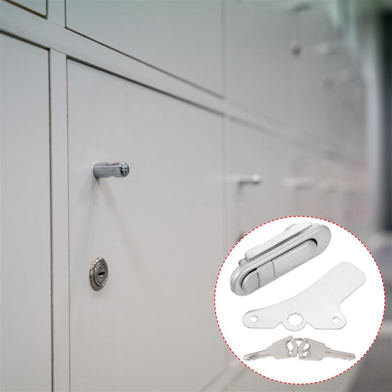 1pc Practical Durable Reusable Lock Flat Lock for Network Cabinet Electricity Box
