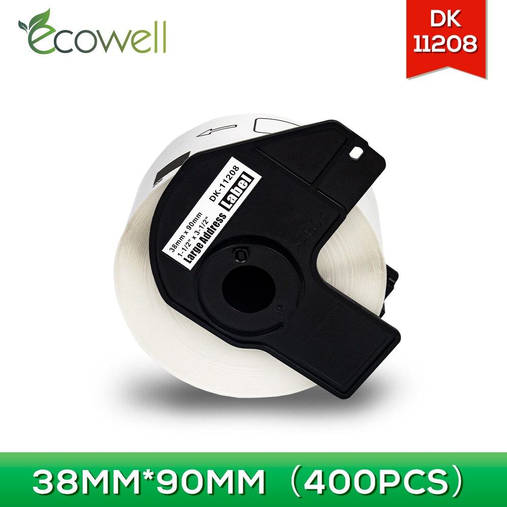 Ecowell Compatibel Voor Brother Label DK-11208 Dk 11208 DK-1208 Wit Papier Adres Labels Voor Ql Label PrinterQL-550 QL-570