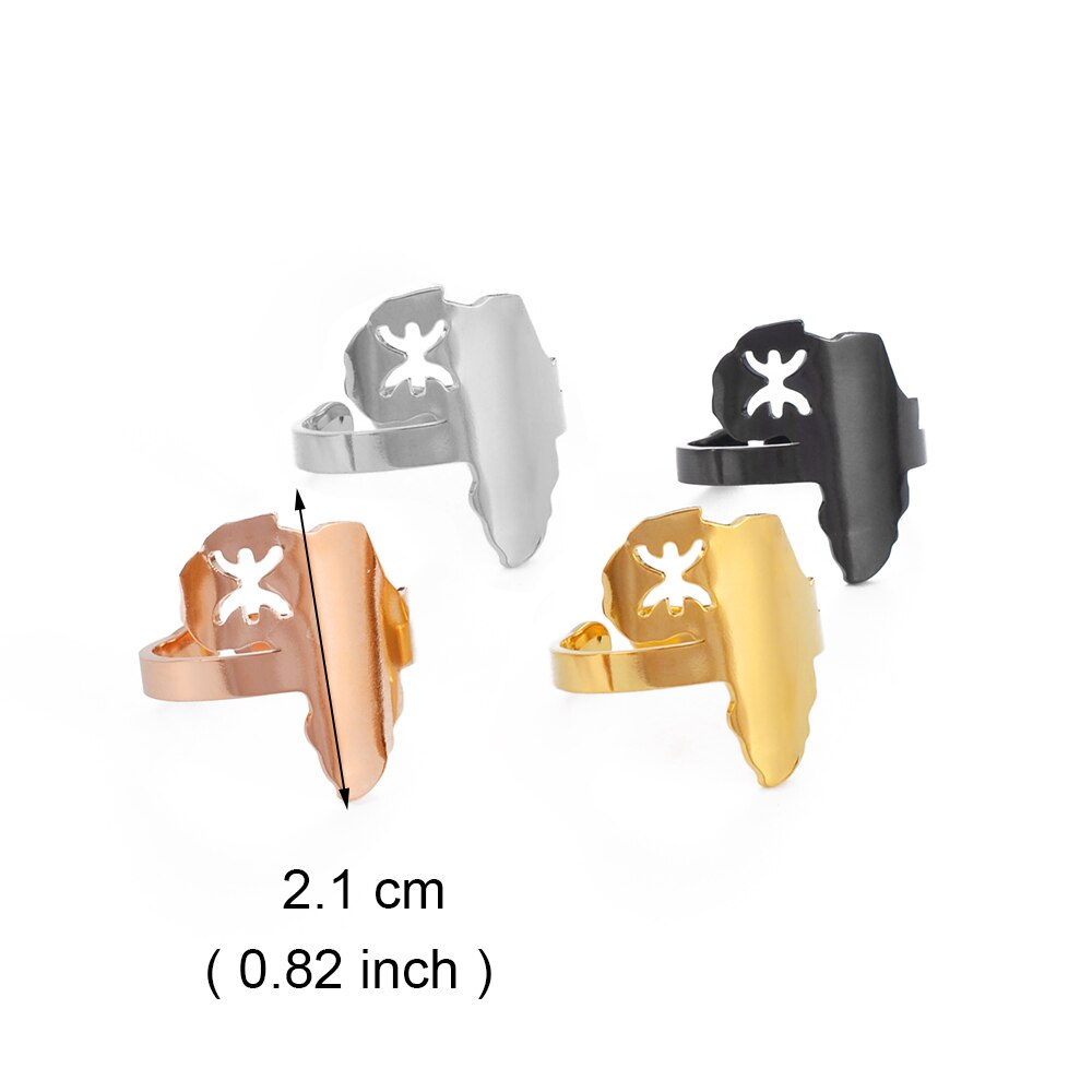 Anniyo Afrika Kaart Berbers Ring Afrikaanse Berber Sieraden Vinger Ring Voor Amazigh Vrouwen Mannen #264121