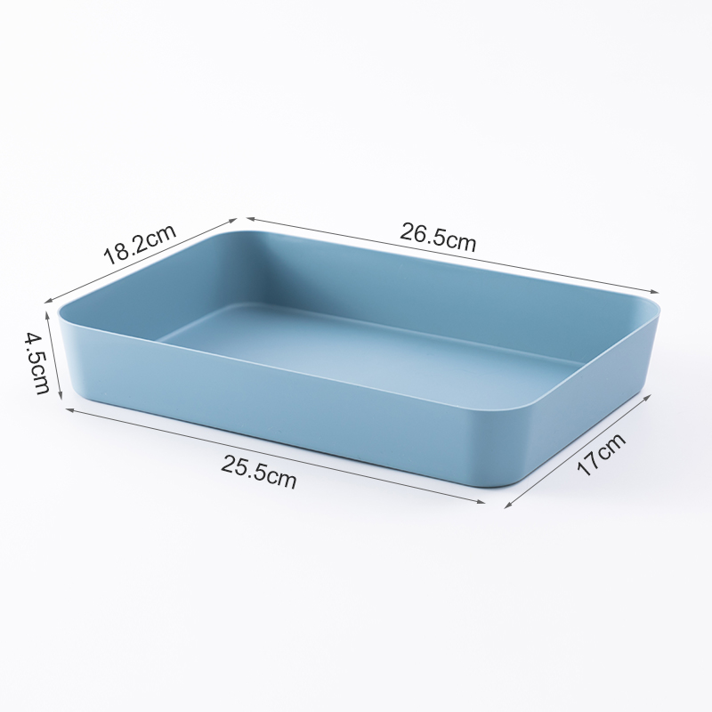 BNBS Kitchen Plastic Drawers Cutlery Organizer Storage Cabinet Dividers For Drawers Units Separator For Boxes Cutlery Tray Box: Blue L