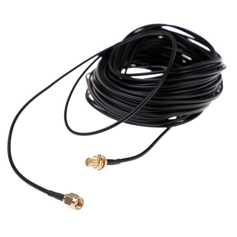 20m Pure Copper Gold Plated Cables Male to Female Antenna RG174 RP-SMA Extension Cable Wire WiFi Wi-Fi For Router Wlan