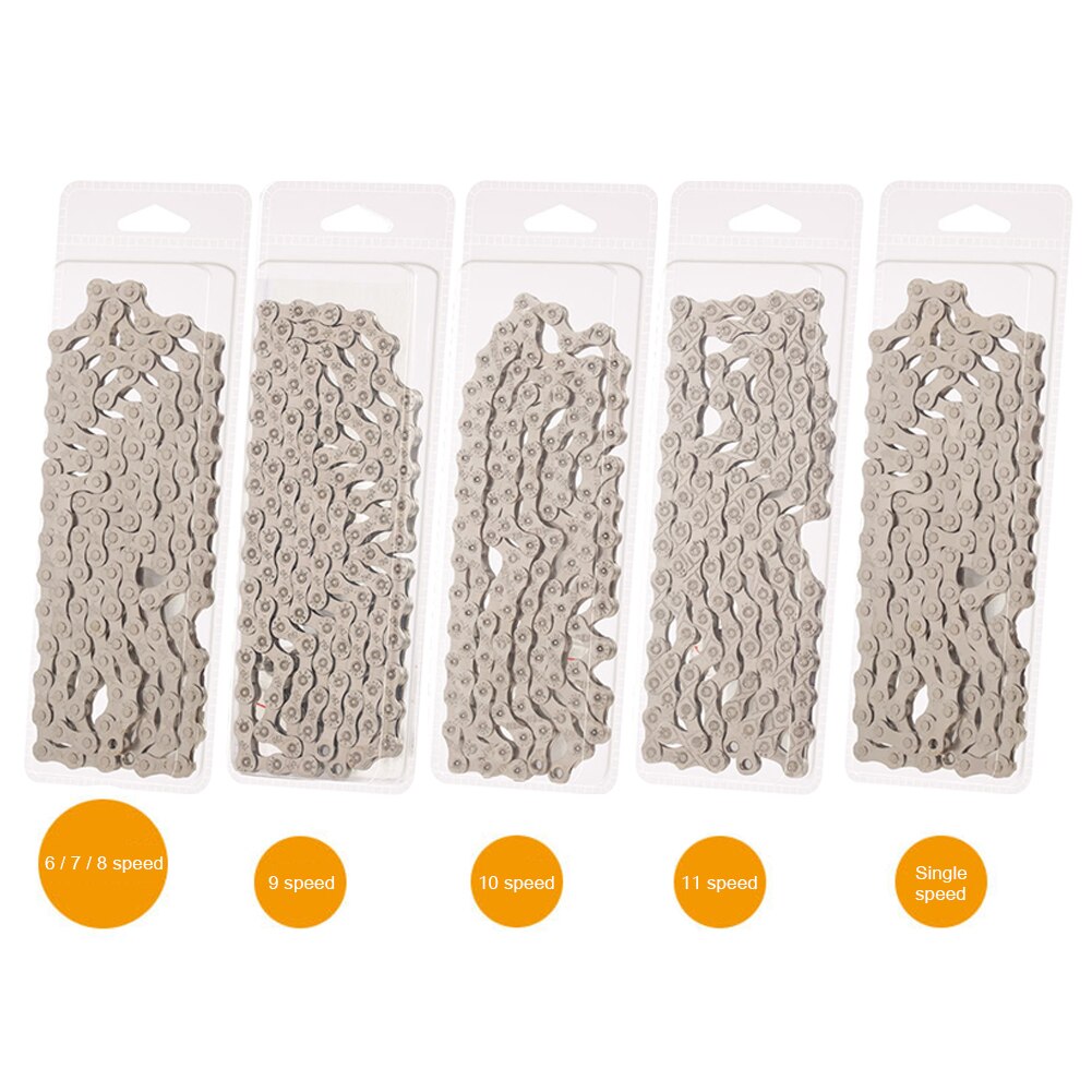 Bicycle Chain 6 7 8 9 10 11 Speed Plated MTB Road Bike Carbon Steel Silver Chains 21 24 27 30 Variable Speed Bike Accessories
