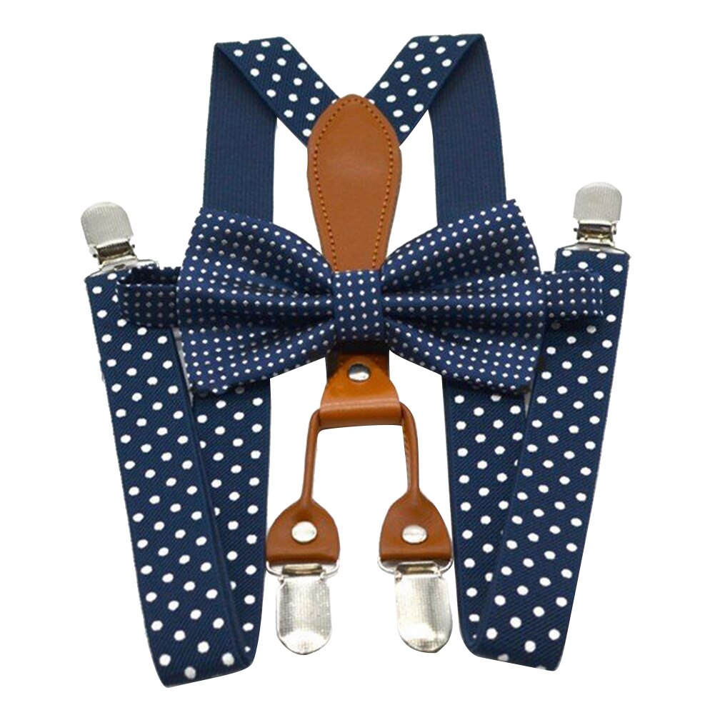 White Polka Dot Clip-On Suspenders – Adjustable Unisex Fancy Dress Trouser Braces