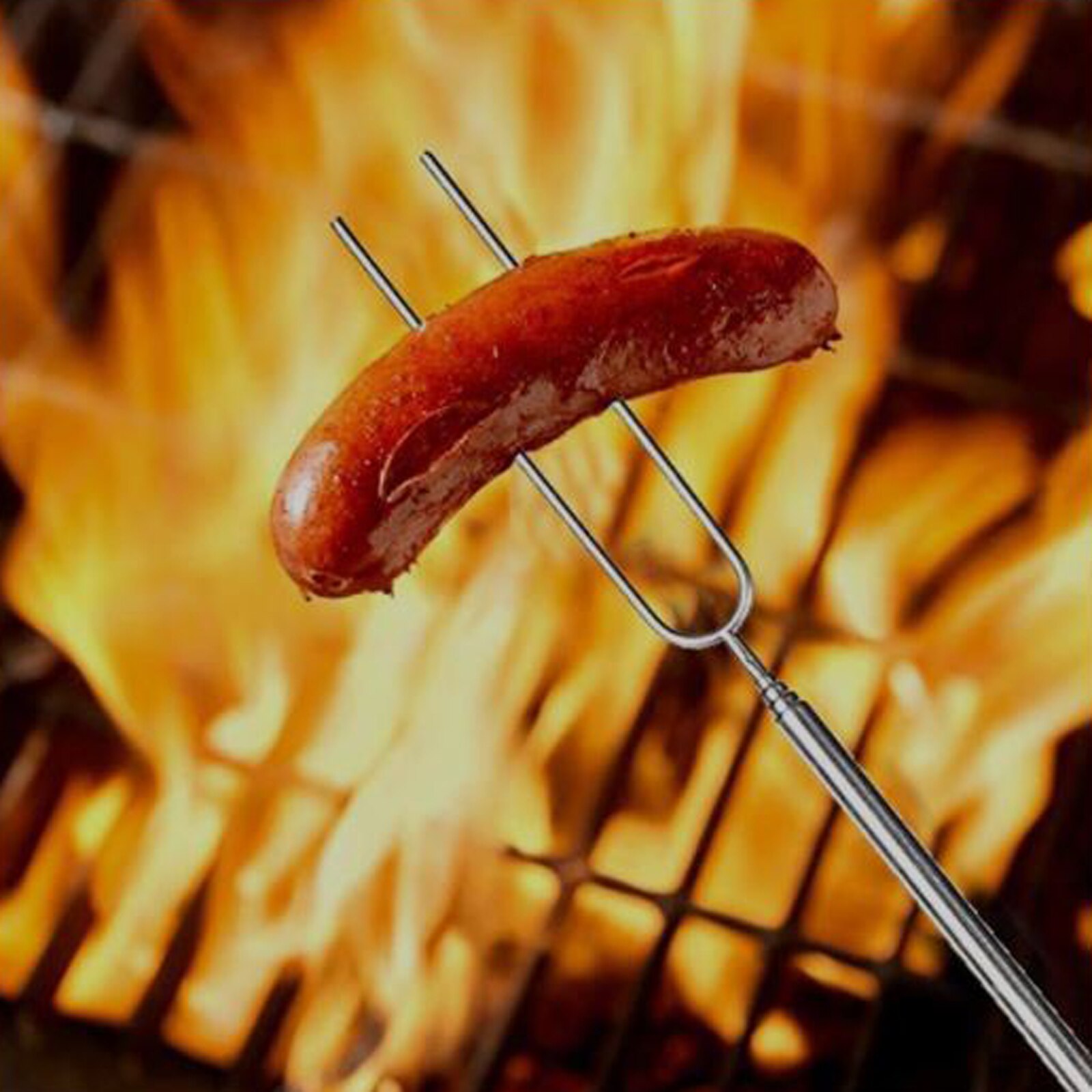 8Pcs Barbecue Vork Set Met Opbergtas Telescopische Marshmallow Worstjes Honden Groenten Roosteren Sticks Accessoire