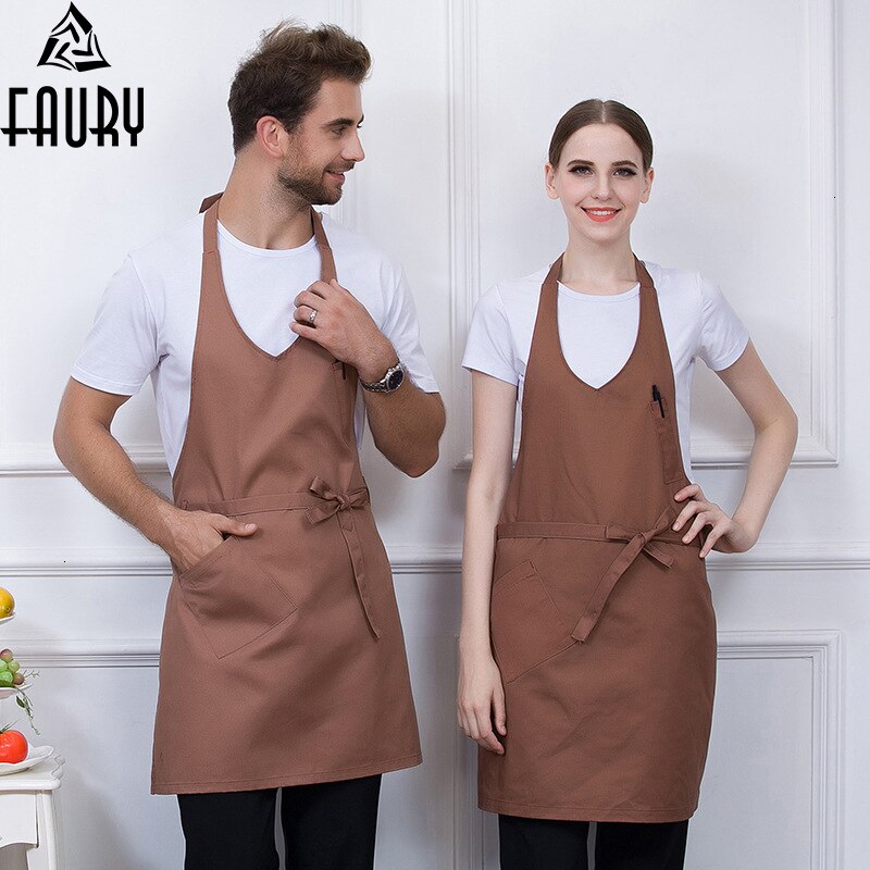Canvas Cotton Aprons Canvas Pockets Baking Chefs Kitchen Cooking Apron фартук кухонный Chefs With Hat Household Merchandises