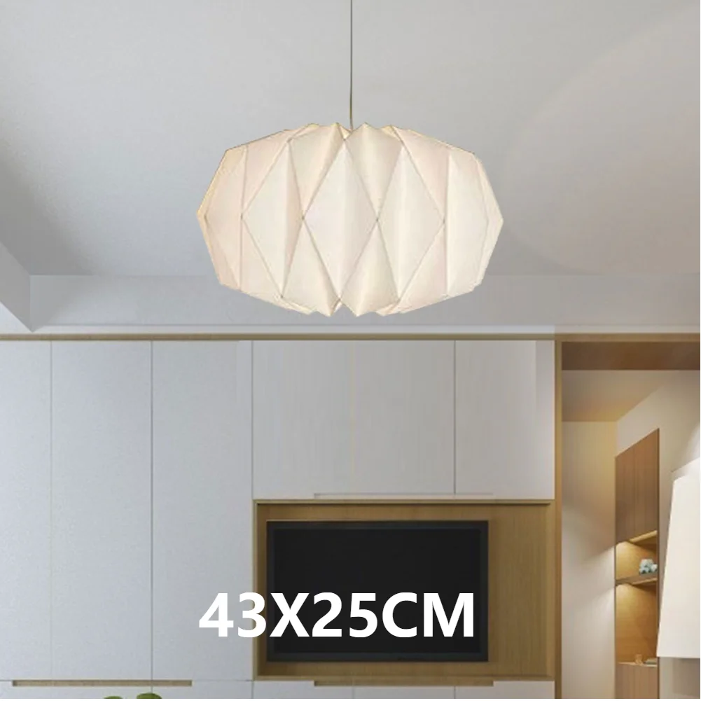 Origami Ceiling Lampshade Nordic Style Paper Lantern Shade Decorative Light Cover for Living Room Decor: Blue