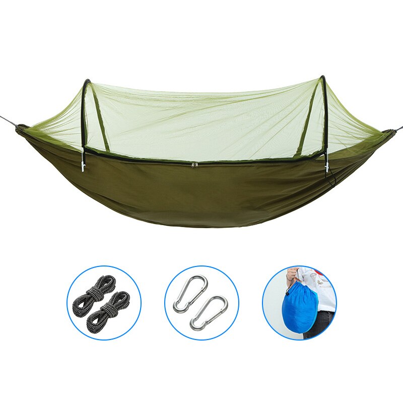 Outdoor Quick-opening Hammock With mosquito Net 1-2 Person Tent Backyard Hammock Camping Anti-mosquito Ultralight Hammock: B-M