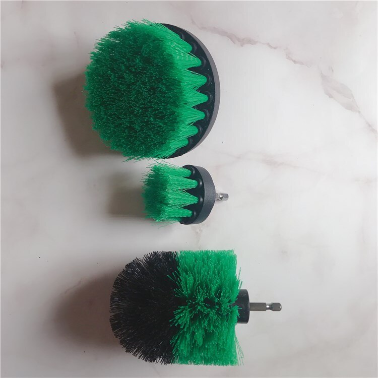 Drill Brush Set All Purpose Cleaner Scrubbing Brushes for Bathroom Surface Grout Tile Tub Shower Kitchen Auto Care Cleaning Tool: Green 3pcs