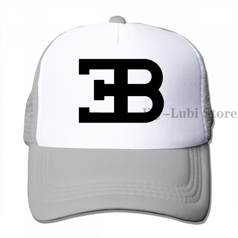 Bugatti 2 Baseball cap men women Trucker Hats adjustable cap: 3-Gray