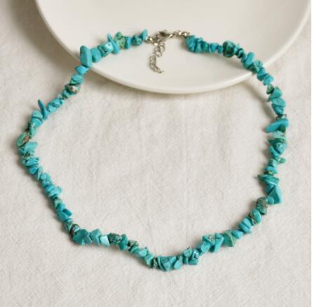 Bohemian Style Bead Necklaces for Women Blue Beaded Pearl Flower Pendant Clavicle Chain Collar Layered Chains Necklace Jewelry: 18