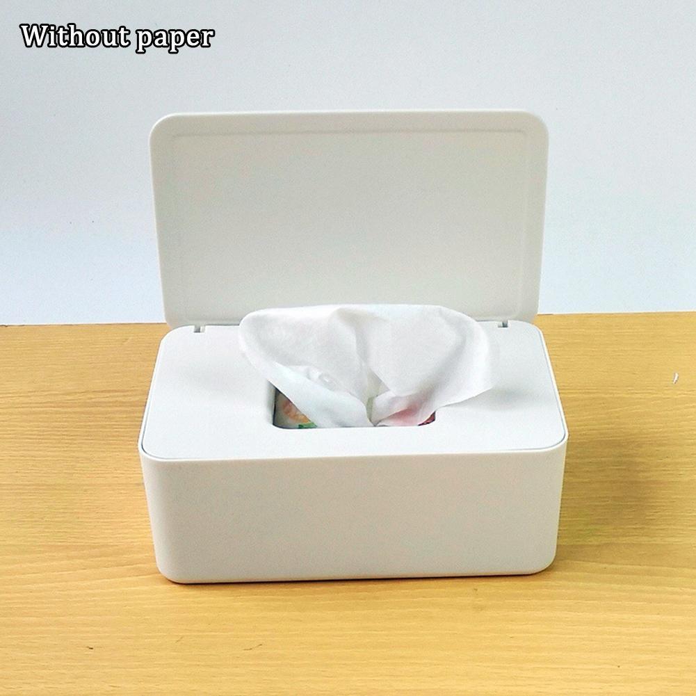 Simplicity Wet Tissue Box Desktop Seal Wipes Paper Storage Box Household Plastic Dust-proof With Lid Tissue Box For Home Of H3s4