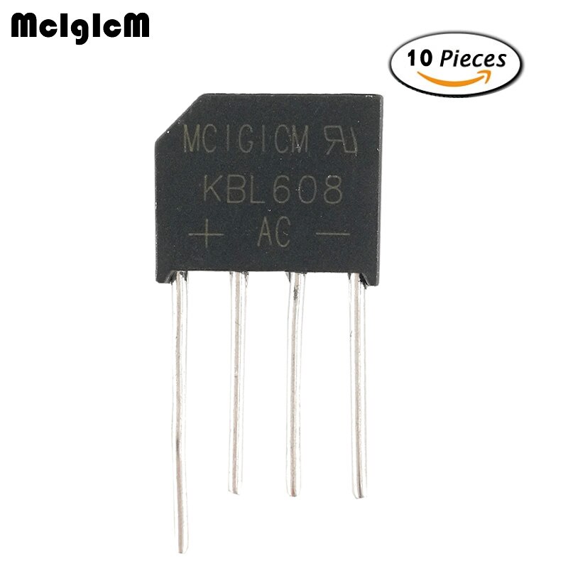 MCIGICM 10PCS 6A 800V diode bridge rectifier kbl608
