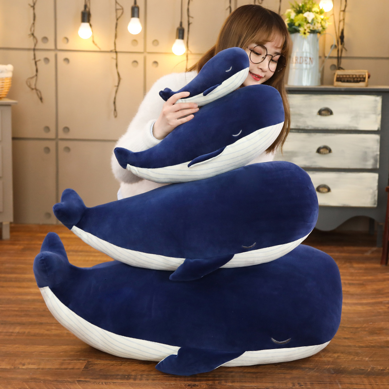 25cm dibujos animados ballena azul juguetes de peluche relleno suave encantador mar Animal muñecas lindo pez almohada para niños cumpleaños de navidad