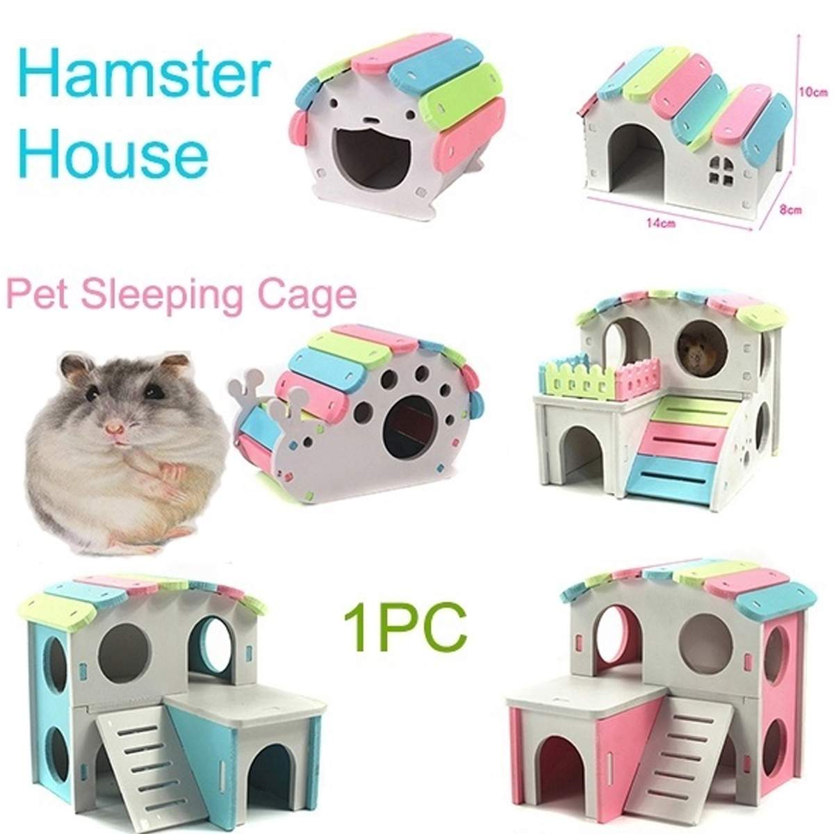 Château pour animaux de compagnie maison pour animaux de compagnie vue pont échelle petit Animal refuge Hamster maison de luxe deux couches cabane en bois