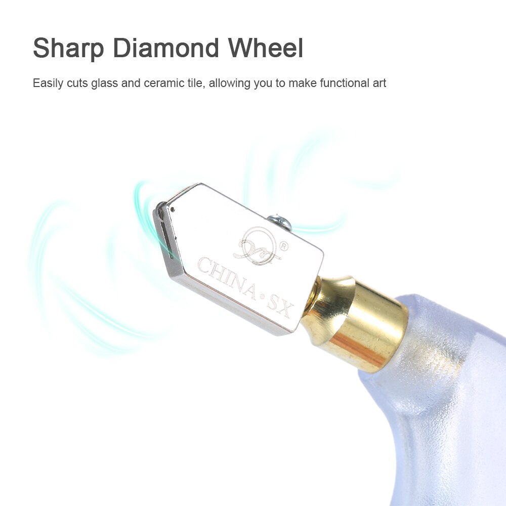 Handheld Glass Cutter DIY Craft Tool Oil Feed Ceramic Tile Opener Cutting Thickness 10mm Diamond Cutter Head Tile Glass Opening