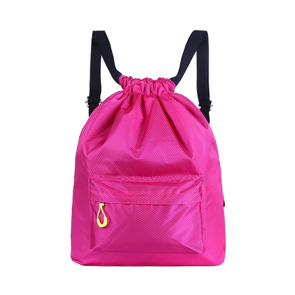 Sports Swimming Bag Unisex Backpack Drawstring Dry Wet Bags Pool Beach Gym Waterproof Bag for Men Women Kids Back pack: Rose Red