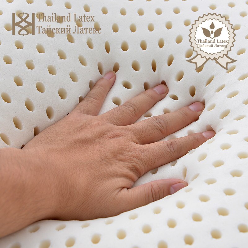 Thailand naturlig latex seng cervikal ortopædisk pude 60 x 40 x 12 x 10cm sove sengetøj bølgekurve formet hukommelse skum puder
