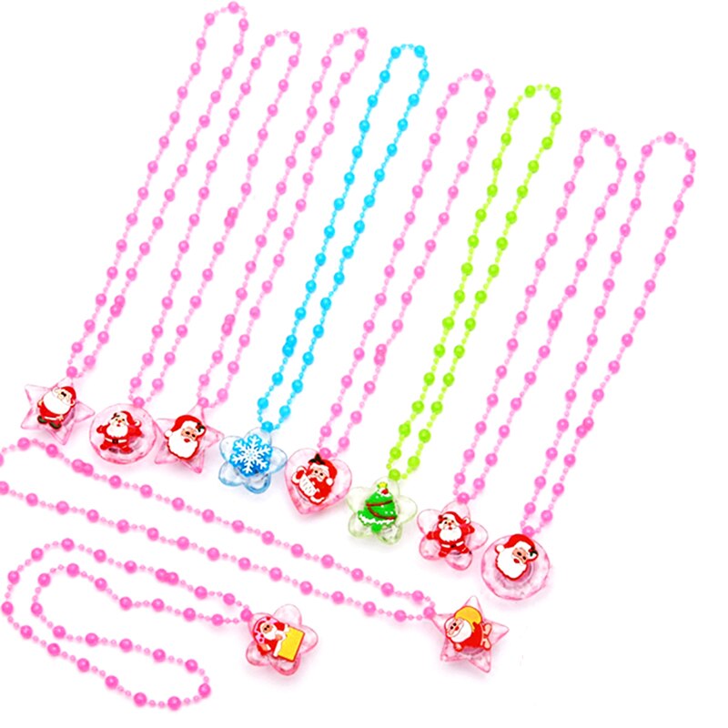 Led Lichtgevende Ketting Speelgoed Voor Meisjes Kids Cartoon Christmas Party Props Hanger Ketting Led-verlichting Gloeiende Speelgoed Kinderen