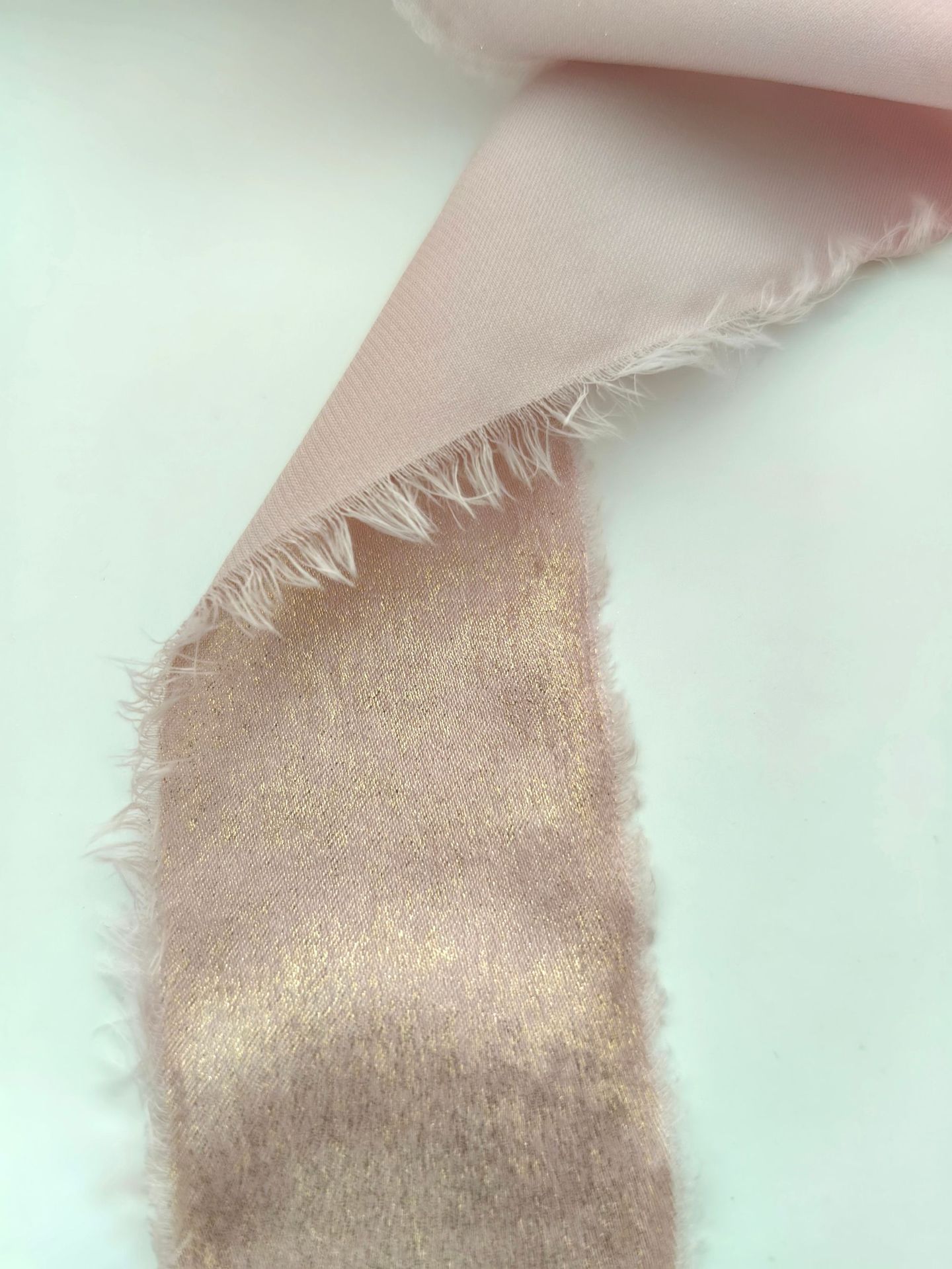 Cinta de seda de gasa brillante con ramo de borde crudo rasgado a mano, embalaje de nupcial, decoración de envoltura de ramo de flores de boda: Cobre envejecido