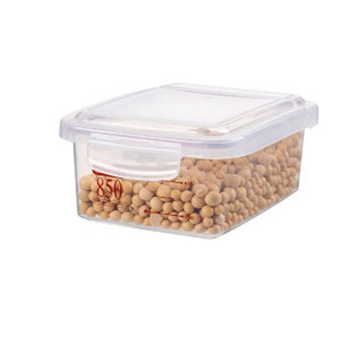 Square Food Storage Box Plastic Storage Tank Kitchen Grain Multigrain Freshness Storage Dried Fruit Milk Powder Sealed Can: Red-850ml