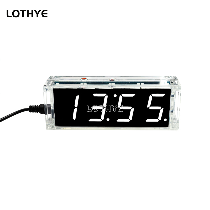 Kit de producción de reloj Digital LED, microcontrolador 51 multifunción, Kit de reloj electrónico DIY, alarma de hora, indicador de temperatura y fecha: Blanco