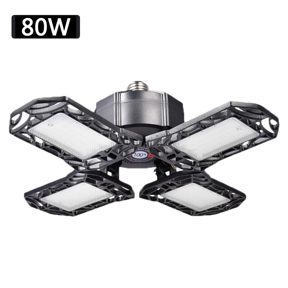 Ultrathin LED Garage Light Motion Sensor Ceiling Lamp 80/120w E27 Warehouse Workshop Foldable Industrial Ligtht 85-265V: 1pcs  Black 80w