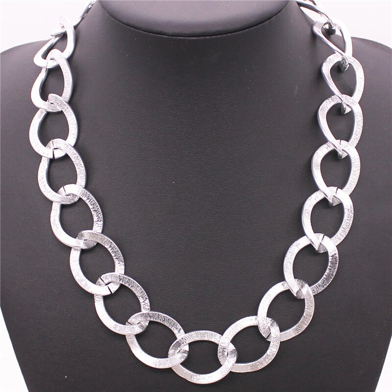 Retro exaggeration aluminum chain 50 centimeters long candy necklace foreign trade: C