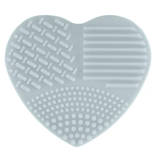 Love Heart Wash Cosmetic Brushes Cleaner MakeUp Washing Brush Gel Cleaning Mat Silicone Foundation Makeup Tool Cleaning Scrubber: White