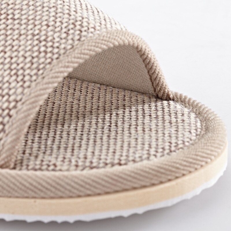 Chaussures d'été en lin pour femmes, pantoufles d'intérieur et de sol,