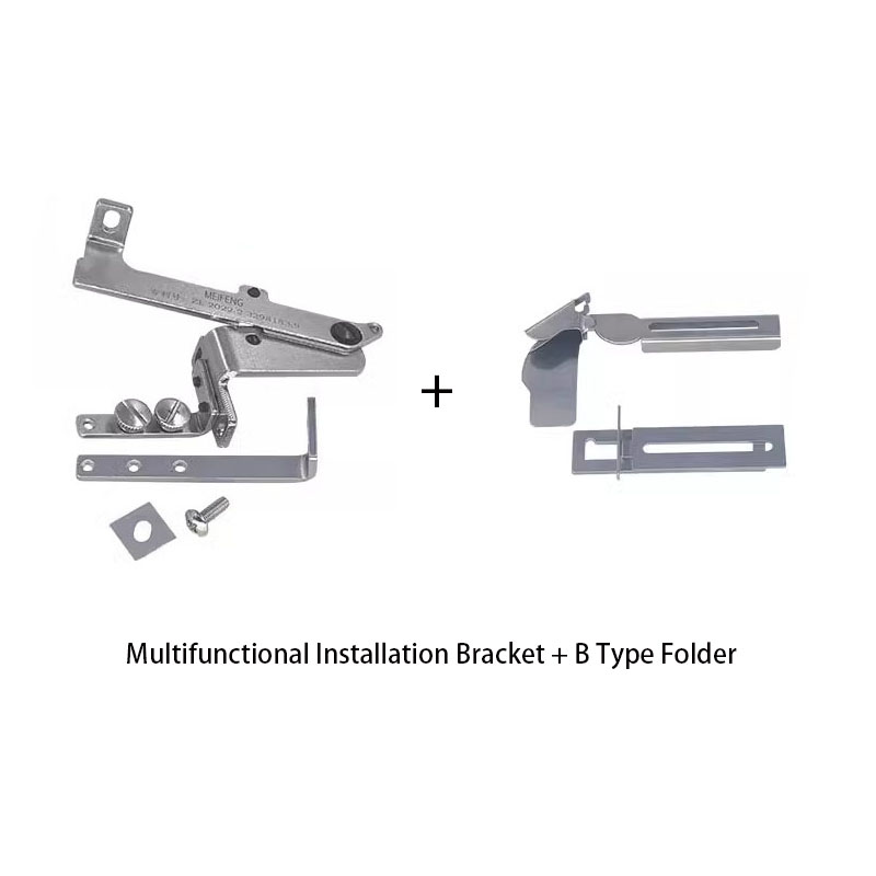 Multifunktionsmåler/installationsbeslag + sømguide, sømguide, sysæt til industriel overlock-symaskine med antirullefunktion: Lysegul